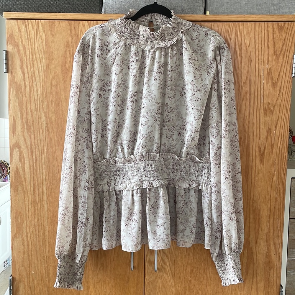 NWOT perfectlyPriscilla boutique sz 22/24 Give Me A Sign Floral Top - Light Sage